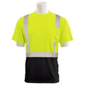 Erb Safety T-Shirt, Brdseye Msh, Shrt Slv, Class2, 9006SBSEG, Hi-Viz Lime/Blk, 4XL 62286